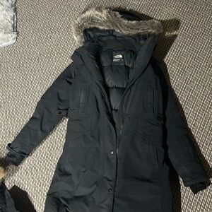 The North Face Women's Black Fur-Trimmed Ski Jacket